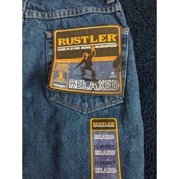 Rustler Relaxed Fit Jeans 12 Husky New with Tags Blue Denim Boys Wrangler - Picture 1 of 4